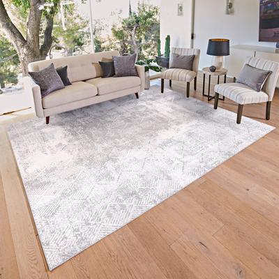 Gertmenian Eden Zac Polyester Gray Non-Slip Abstract Indoor Area Rug
