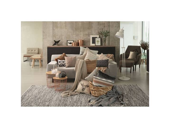 Tapis Smooth Comfort Diamond Gris/Gris 85 x 155cm Laine/Coton