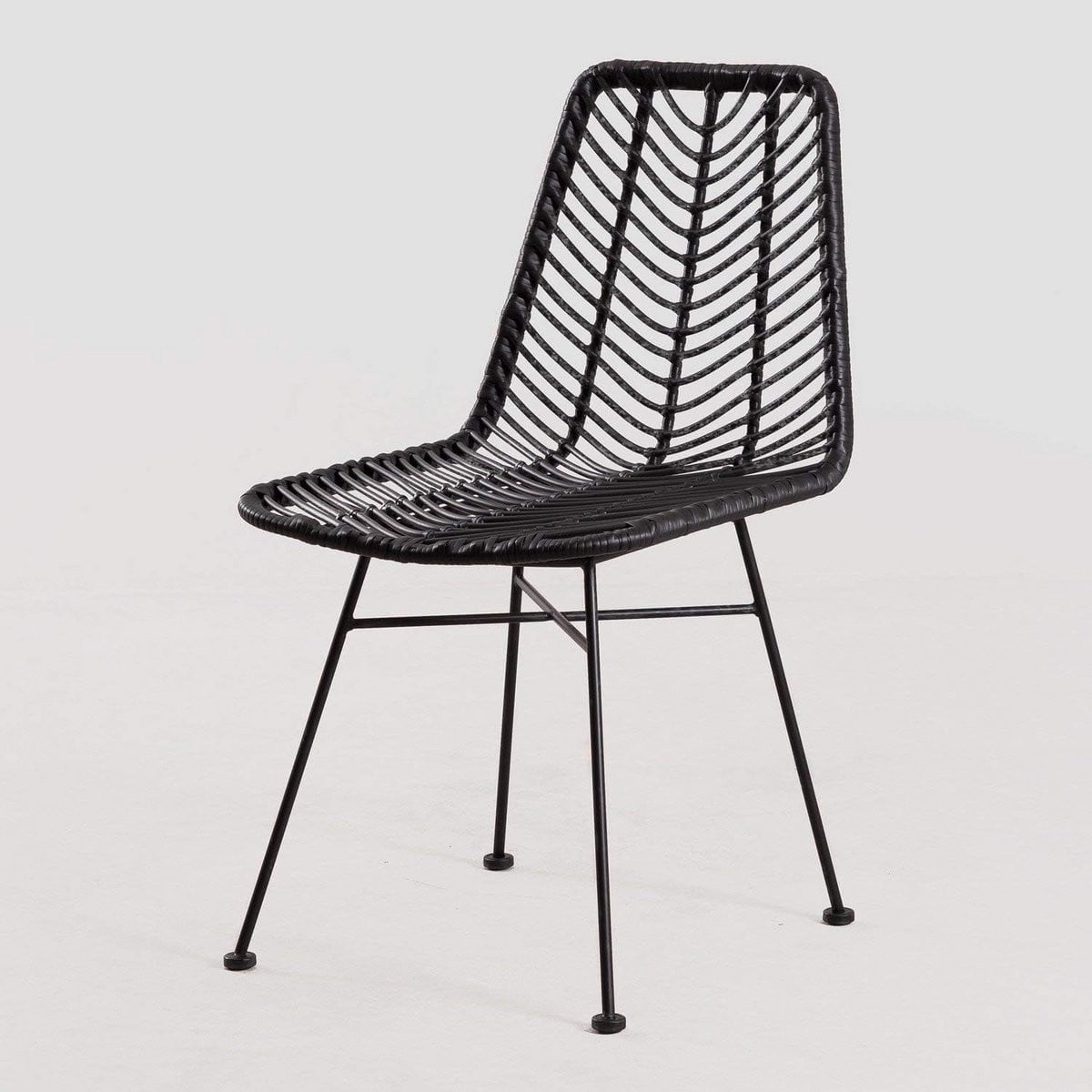Eetkamerstoel met uniek design in synthetisch rotan