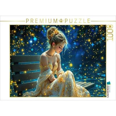 CALVENDO Puzzle Titelbild aus dem Kalender Lichtgeflüster - Frau auf Bank | 1000 Teile Lege-Größe 64x48cm Foto-Puzzle für glückliche Stunden