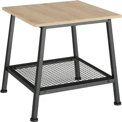 tectake Beistelltisch Bedford 45,5x45x47cm  Industrial Holz Hell, Eiche Sonoma