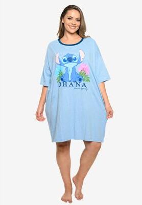 Plus Size Women's Disney Stitch Sleep Shirt Nightgown Pajamas by Disney in Blue