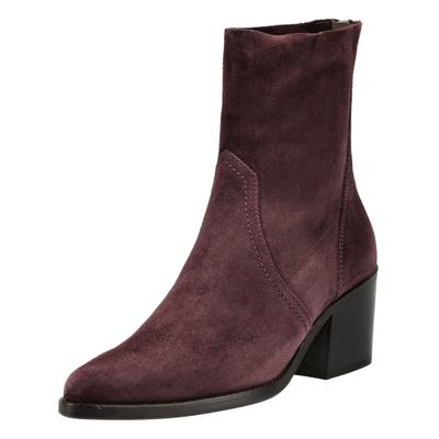 Stiefelette PAUL GREEN "Paul Green Stiefelette Veloursleder", Damen, Gr. 37,5, Leder, rot, Veloursleder, Schuhe Stiefelette