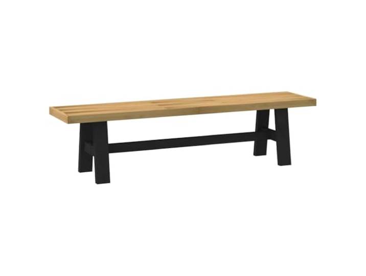 Xhnifbn Esszimmerbank Massivholz Kiefer 180x40x45 cm Sitzbank Schwarz Rustikale Sitzbank aus Kiefern-Massivholz mit A-Beinen für Küche, Esszimmer und Flur. Pflegeleicht und stabil.