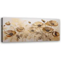 WANDBILD mohnblumen boho beige sepia