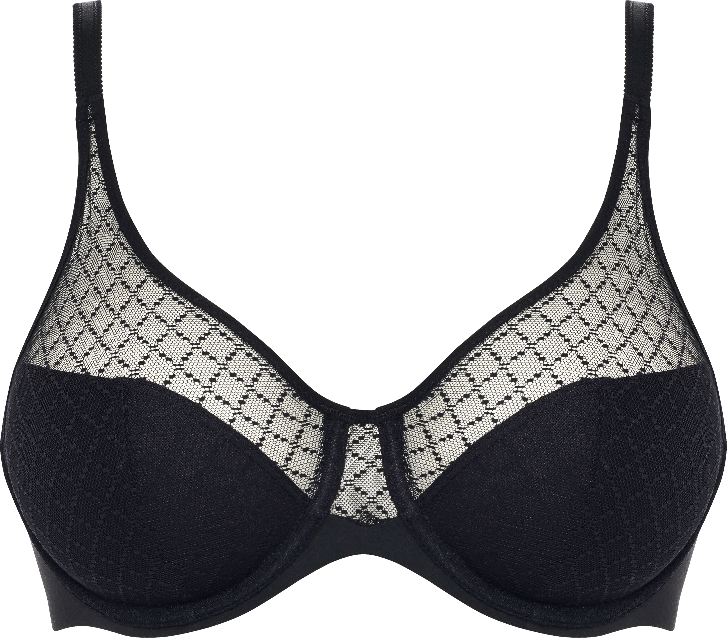 Bügel-BH CHANTELLE "NORAH CHIC", Damen, Gr. 75, Cup E, schwarz, Obermaterial: 75% Polyamid, 25% Elasthan, BHs Bügel-BH, Tüll, blickdichtes Gewebe schwarz 75, Cup E