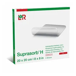 Lohmann & Rauscher Suprasorb H Hydrokolloid-Verband, steril, dünn - 1 Packung = 5 Stück, Maße: 20 x 20 cm 5 St