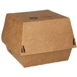 Papstar 80 Burgerboxen, Pappe 7,8 cm x 9 cm x 9 cm braun `100% Fair`