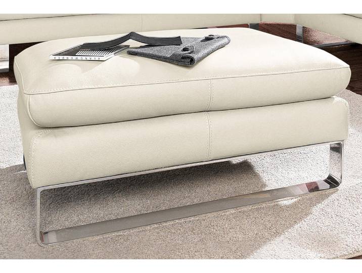Hocker CALIA ITALIA Dave hochwertig und bequem, B/T 95/68cm , weiss (altweiß), B:95cm H:42cm T:68cm, Hocker, Hocker, mit Kufenfuss