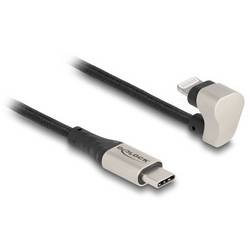 Delock USB-Ladekabel USB 2.0 Apple Lightning Stecker, USB-C® Stecker 1.00 m Schwarz, Silber 80025