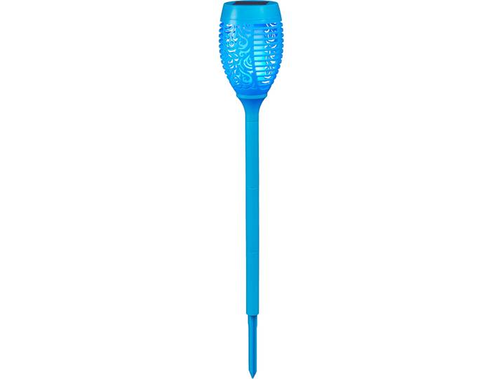 LED Gartenfackel BONETTI, blau (türkis), H:72cm, Leuchten, LED Gartenfackel, LED Solar Gartenfackel mit realer Flamme 3er Set