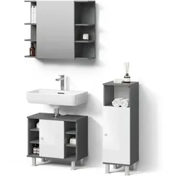 BADMÖBEL-SET Fucino, Anthrazit, 3-teilig