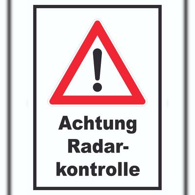 HB-Druck Achtung Radarkontrolle Schild A1 (594x841mm)