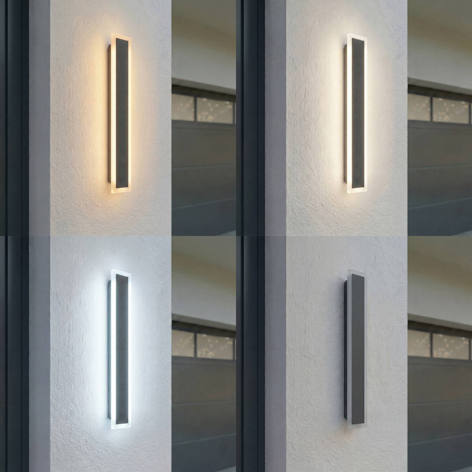LED Aussenwandleuchte Ilora Lucande, schwarz, Edelstahl, Modern, LED Wandleuchte außen