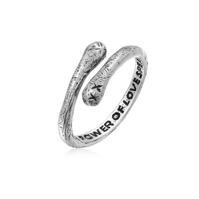 Silberring HAZE & GLORY "Ring Wickelring Round and Round 925 Silber" Gr. 60, schwarz, Fingerringe, Herren, 60, Silber 925 (Sterlingsilber), Silberring