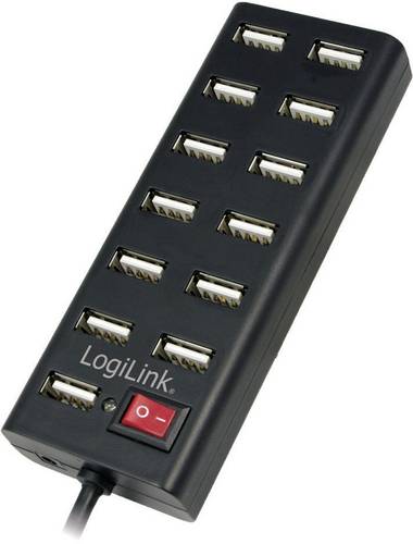 LogiLink UA0126 USB-Hub 13 Port USB-A USB 2.0 480 MBit/s Schwarz UA0126