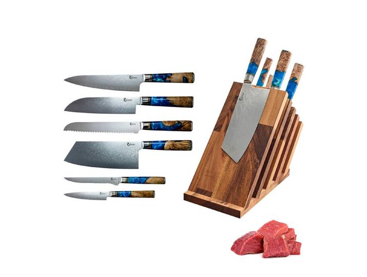 Calisso Messer-Set MAGNET-MESSERBLOCK MIT MESSERN AQUAMARINE (7-tlg)