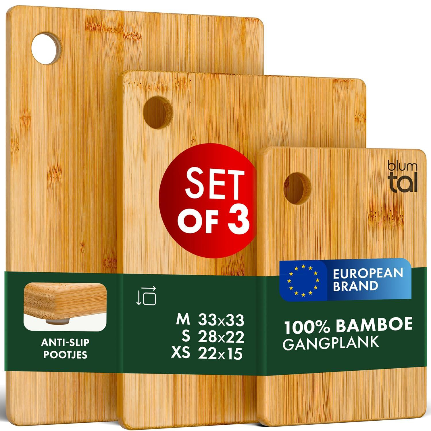 Dripio Bamboe snijplank set, 3-delig, antislip