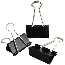 100 Foldback-Klammern 41 mm breit, schwarz, 100 Stück, Klammern, Klemmen, Clips, Binder Clips, Büroklammern, Verschlussklammern, Vielzweckklammern, Metall