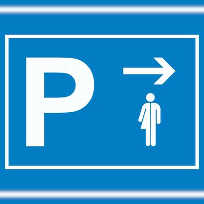 HB-Druck Transgender Parkplatz Schild mit Richtungspfeil rechts waagerecht A1 (594x841mm)