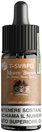 T-Svapo Mojito Brown Aroma Concentrato 10ml Liquirizia Lime Menta Ghiaccio