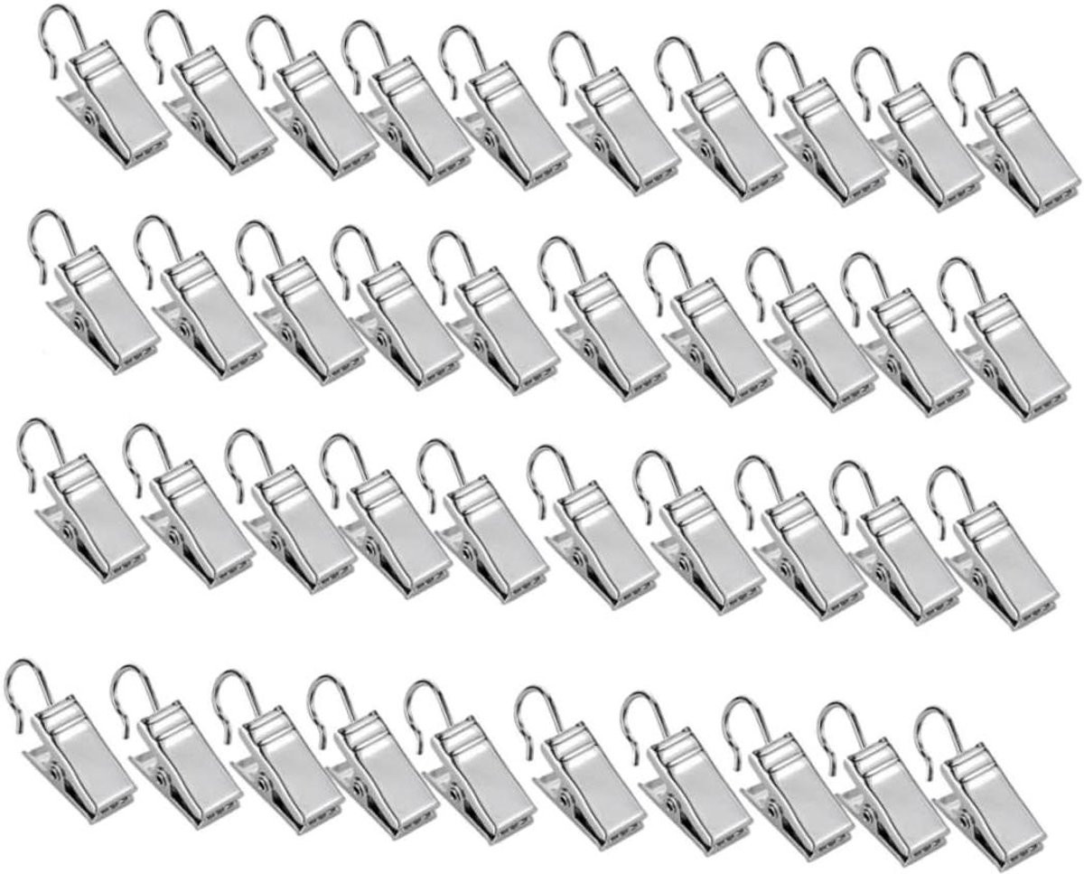50 stuks Gordijn haakjes - Decoratieve clips om je gordijnen praktisch op te hangen