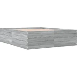 vidaXL Bettgestell Grau Sonoma 160x200 cm Holzwerkstoff