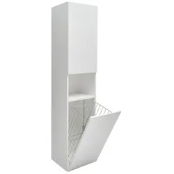 SAT Evolution Hochschrank mit Wäschekorb 36x165x32 cm weiß matt SATEVOV36WMK