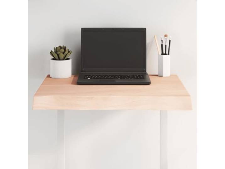 FMPGJLYH Tischplatte 60x60 cm Massivholz Eiche Unbehandelt Baumkante Rustikale Naturkante, Vielseitig einsetzbar, Handgefertigt, Robust