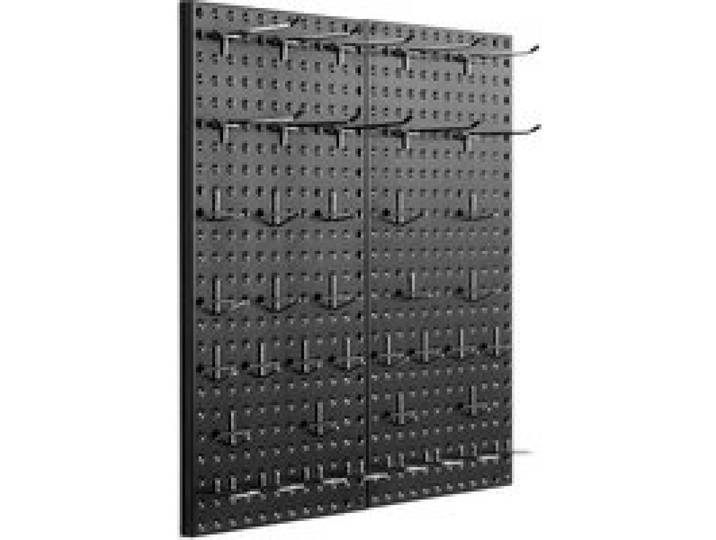 VEVOR Panneau Perforé Mural 609,6x304,8 mm Organiseur Garage en Métal Robuste avec 2 Panneaux Perforés, Accessoires, Kit Rangement d'Outils pour Salle d'Artisanat, Maison, Entrepôt, Magasin, Noir