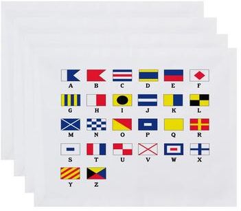 E by Design 18 x 14 Inch Multi Smaller Letters Geometric Print Placemat (Set of 4)