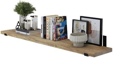 "Wallniture Forte Wood Board 60"" Long, 11.25'' Deep, 1.5"" Thick, Wood Floating Shelf for Wall with Heavy Duty Metal Brackets, 1pc"