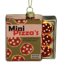 Christbaumschmuck Glas 10,5cm Mini-Pizza Kugeln Weihnachtsbaum Anhänger Weihnachten Christbaumanhänger Weihnachtsbaumschmuck Gold Rot