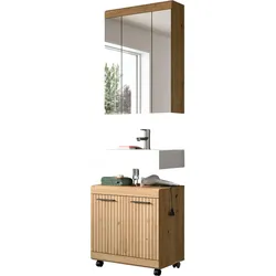BADMÖBEL-SET Eiche Artisan Set 2-teilig 60 x 191 cm, Badkombination modernes Design
