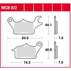 TRW Bremsbelag MCB 872 mit Zulassung