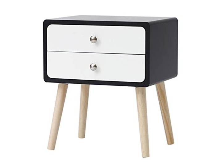 YCCHAH Bett mit Stauraum Nachttisch mit Zwei Schubladen, minimalistischer Zeitschriftenschrank, Aufbewahrung, Organizer, Schlafzimmer, Schließfach, Wohnzimmer, Sofa, Beistelltisch Desktop(C)