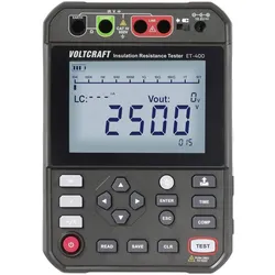 Voltcraft, Multimeter, ET-400 Isolationsmessgerät 250 V, 500 V, 1000 V, 2500 V 2.5 TΩ (CAT IV 600V)