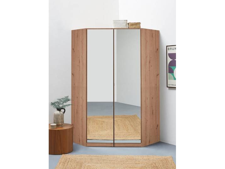 rauch Eckschrank Kleiderschrank Schrank Garderobe Wäscheschrank VANDOR voll ausgestattet, viel Stauraum, Spiegel vollflächig MADE IN GERMANY