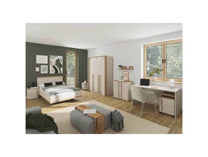 Stylife Jugendzimmer, Champagner, Eiche Artisan, 2 Fächer, G, 120x200 cm, Blauer Engel, Goldenes M, Made in Germany, Kinderzimmer & Jugendzimmer, Jugendmöbel, Komplette Kinderzimmer & Jugendzimmer