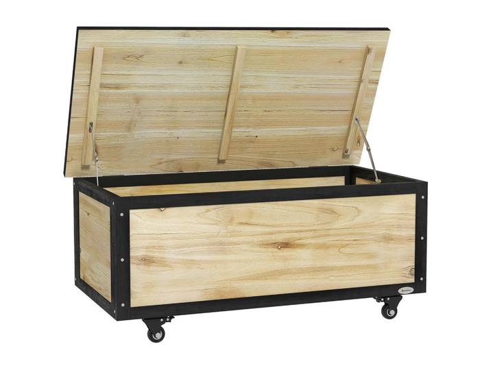 Outsunny Gartenbox, Tannenholz, Naturholz, Naturfarben, Holz, 50x43x100 cm, Ordnen & Aufbewahren, Dekoboxen & Aufbewahrungsboxen