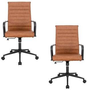 eclife 2 Pack & 4 Pack Ergonomic Office Chairs Genuine Leather Chairs BIFMA Certified