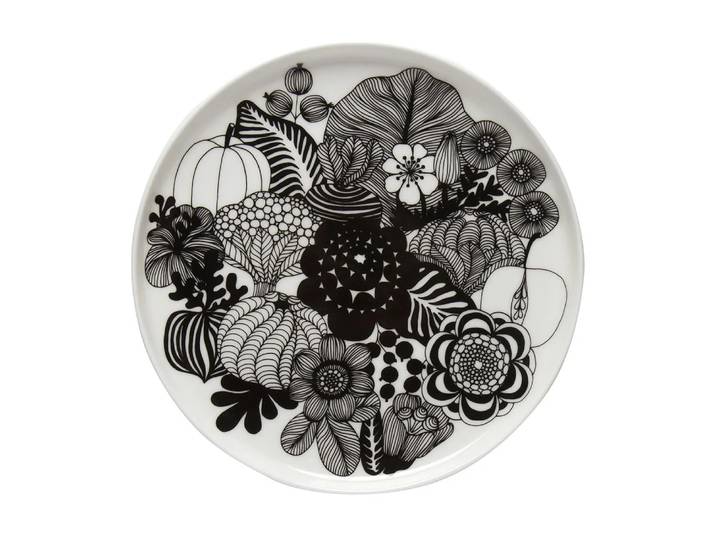 Marimekko Assiette Siirtolapuutarha Ø 20 cm noir-blanc