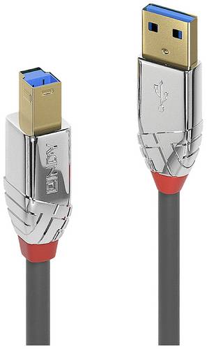 LINDY USB-Kabel USB 3.2 Gen1 USB-A Stecker, USB-B Stecker 0.50m Grau 36660