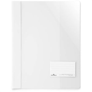 Durable Schnellhefter 2690-02, A4 Überbreite, weiß, aus PVC, Vorderdeckel transparent