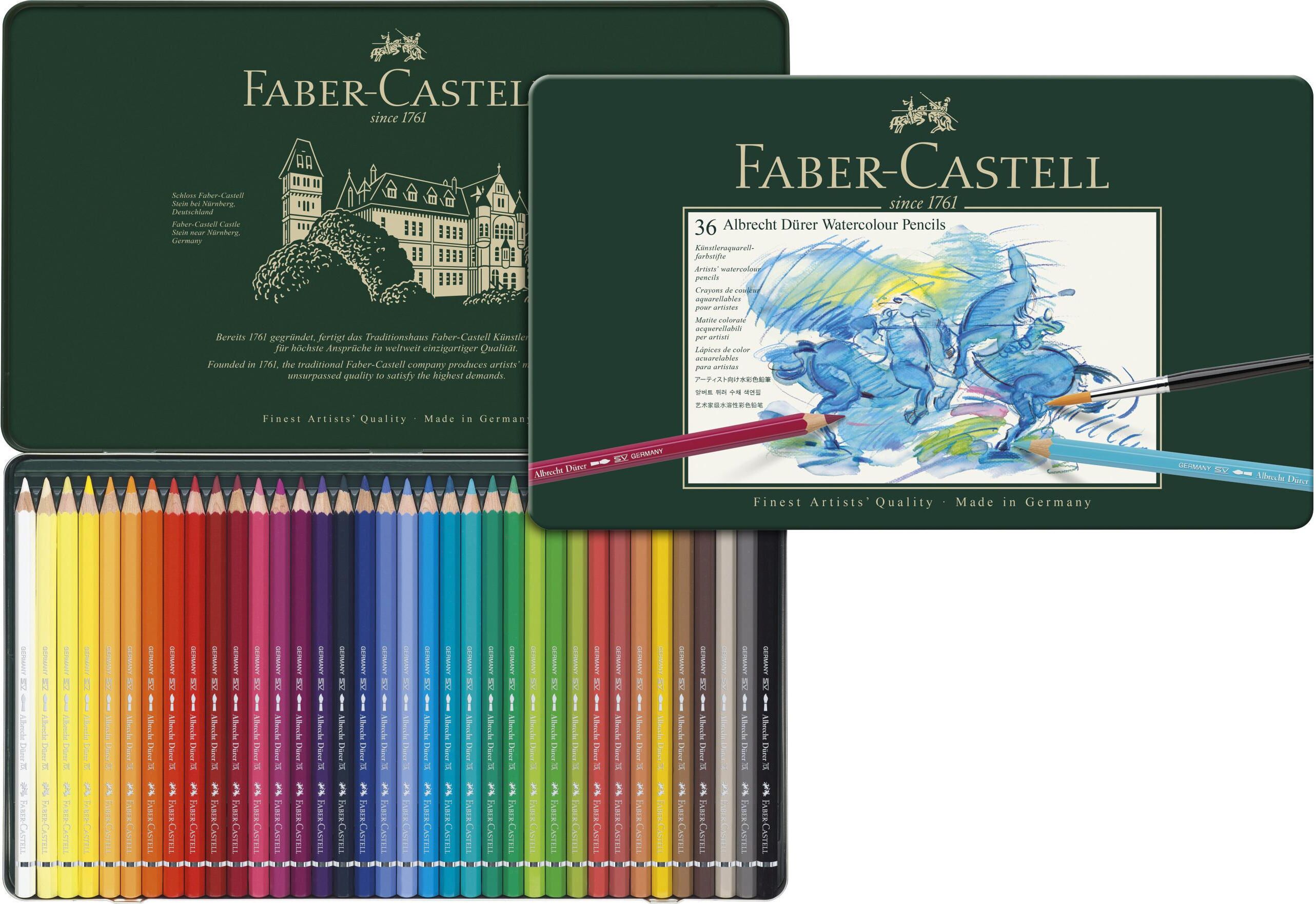 Aquarellstifte FABER-CASTELL "Aquarellfarbstifte", bunt (mehrfarbig), Holz, Stifte, Aquarellstifte mehrfarbig Einheitsgröße