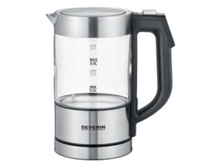 Mini bouilloire en verre WK 3458, inox / noir