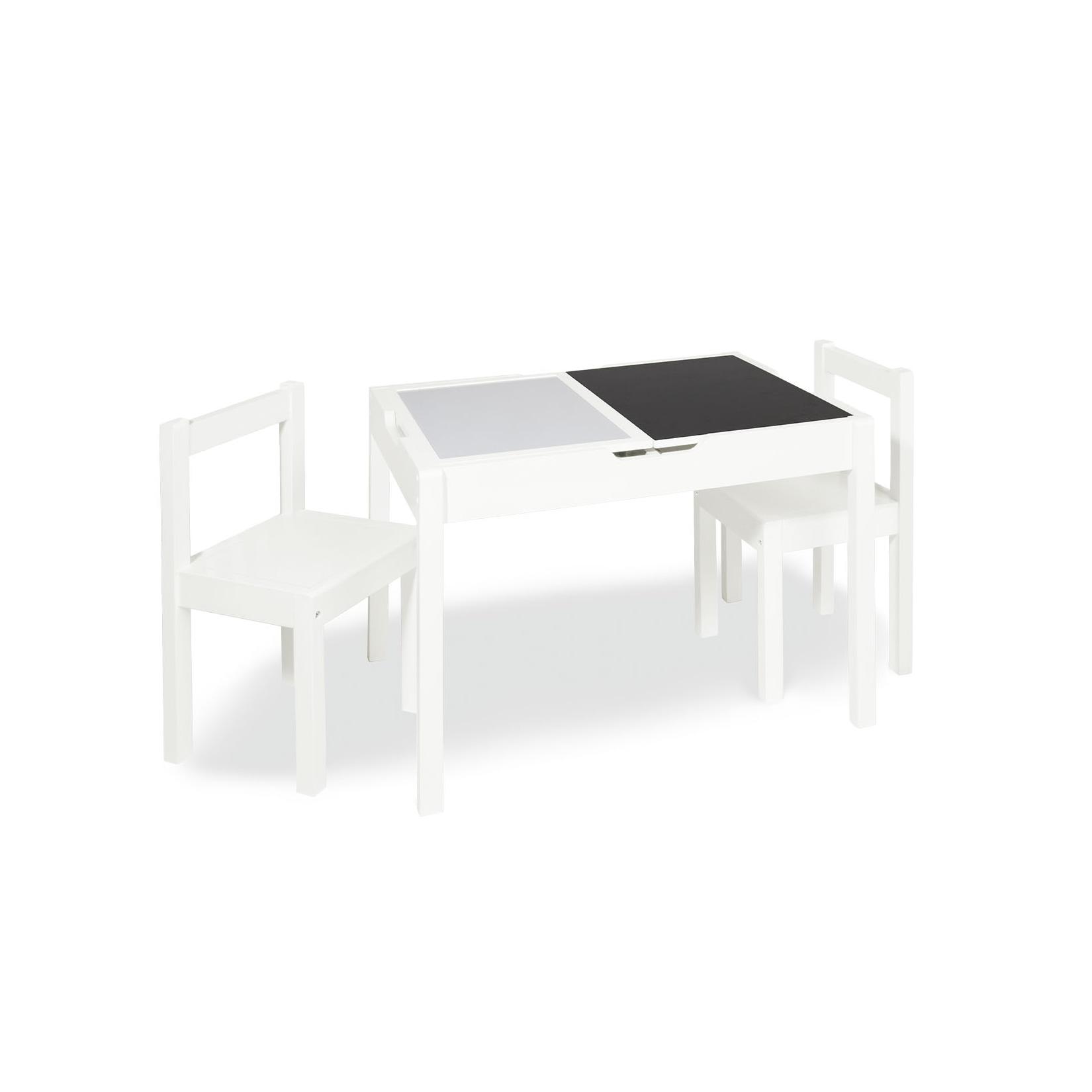 Tischplatten-Set mit Magnettafel und Tafellack für Kindersitzgruppe „Linnea”, weiß, 2-tlg.