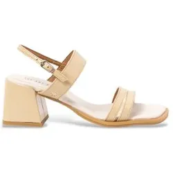 Art für Damen. 1201011KH003_082 Ledersandalen 2010 Verona beige (39), 5 bis 8 cm, Schnalle, Lässig, Klassisch