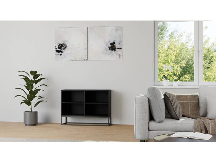 Schwarzes Sideboard nach Maß MDF Lackiert Tiefs­chwarz RAL&nbsp;9005