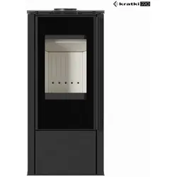 Kratki Kaminofen aus Stahl HATI Ø150 5,5 kW schwarz Hausheizung Ofen Kamin Stahl